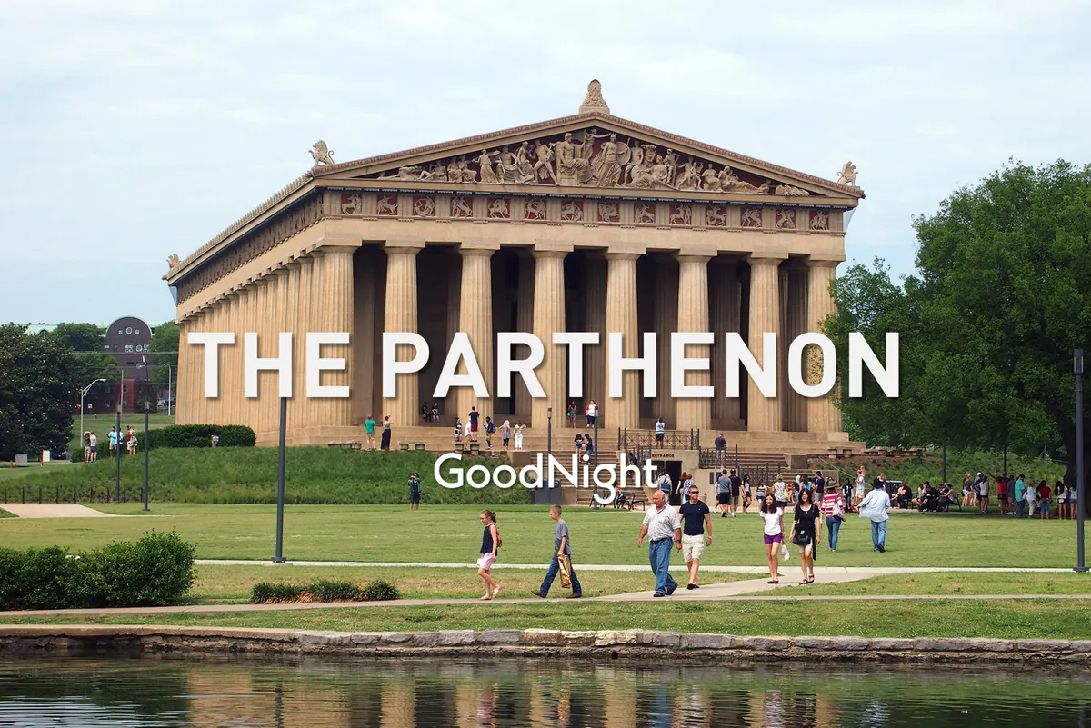 This image captures The Parthenon, a major landmark in Nashville’s Centennial Park, with a broad green lawn and visitors strolling around the area. The grand structure, modeled after the original in Athens, stands as an iconic symbol of the city’s cultural side and provides a glimpse of the kind of outdoor adventure and sightseeing awaiting guests just steps from their apartment.